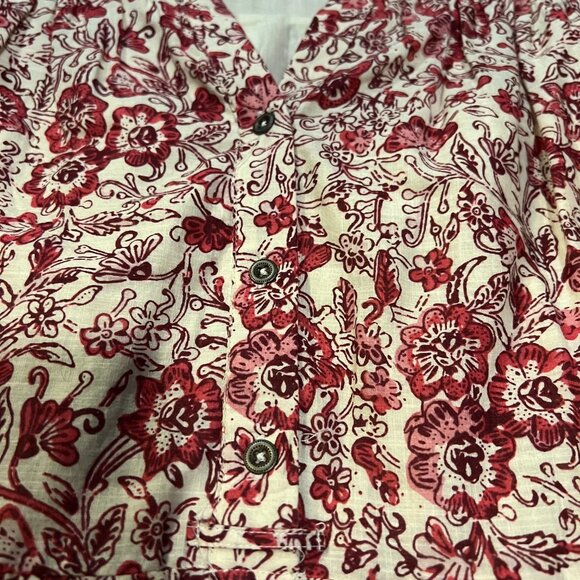 A+ by Anthropologie - 1x - red + cream floral cotton sundress with pockets - Picture 3 of 7